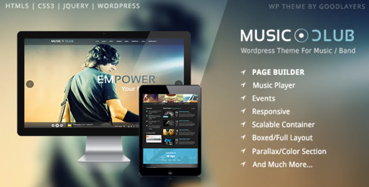 Music Club 1.9.5 – Tema WordPress untuk Band, DJ, Festival, Event & Klub Musik