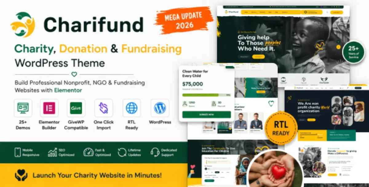 ChariFund 2.1 – Tema WordPress Charity, Donasi & Fundraising untuk Organisasi Nonprofit