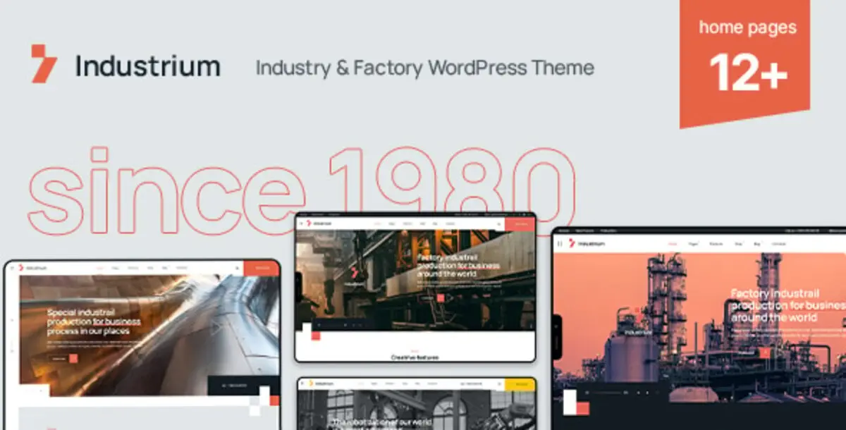 Industrium 1.5.7 – Tema WordPress Industry & Factory untuk Manufaktur, Konstruksi & Engineering