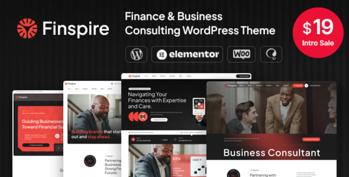 Finspire 1.0 – Tema WordPress Finance & Business Consulting untuk Perusahaan, Konsultan & Startup