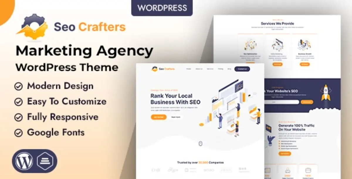 SEO Crafters 1.0 – Tema WordPress Digital Marketing & SEO Agency Profesional