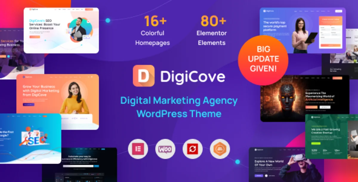 Digicove 1.0.6 – Tema WordPress Digital Marketing Agency & SEO Profesional