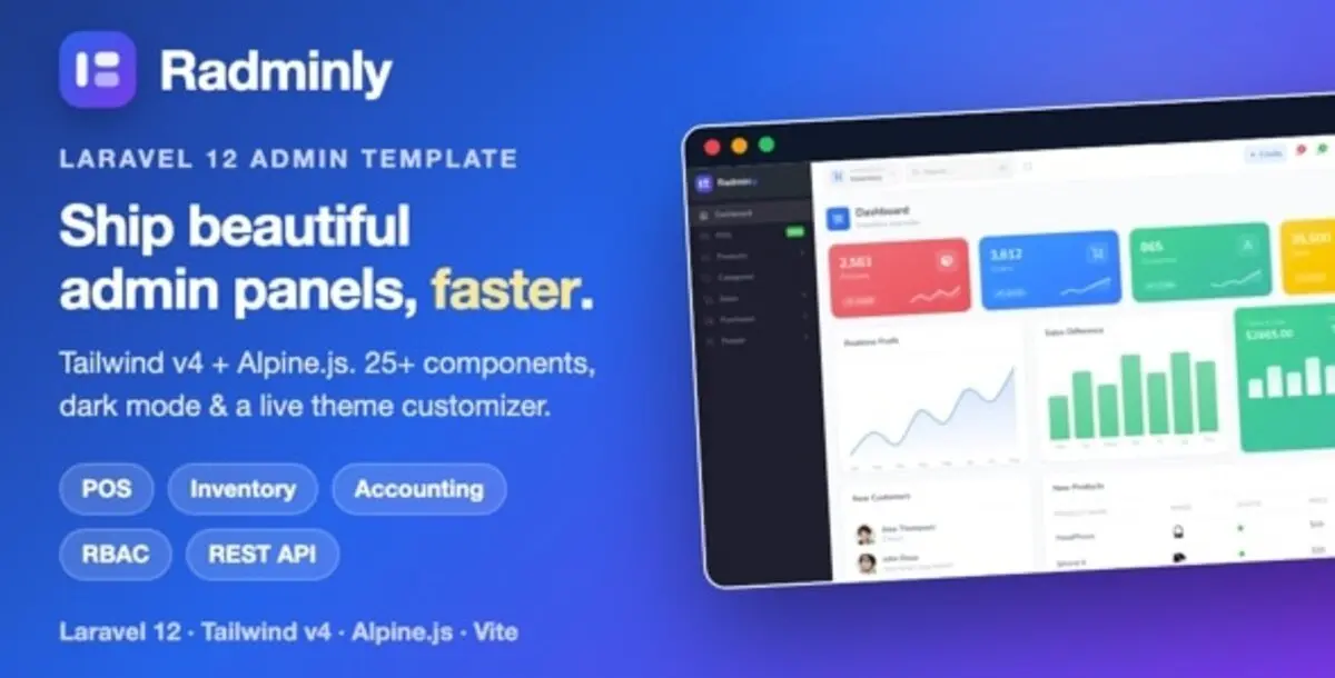 Radminly v4.0.0 – Laravel Admin Template dengan Role Permission & DataTable Modern