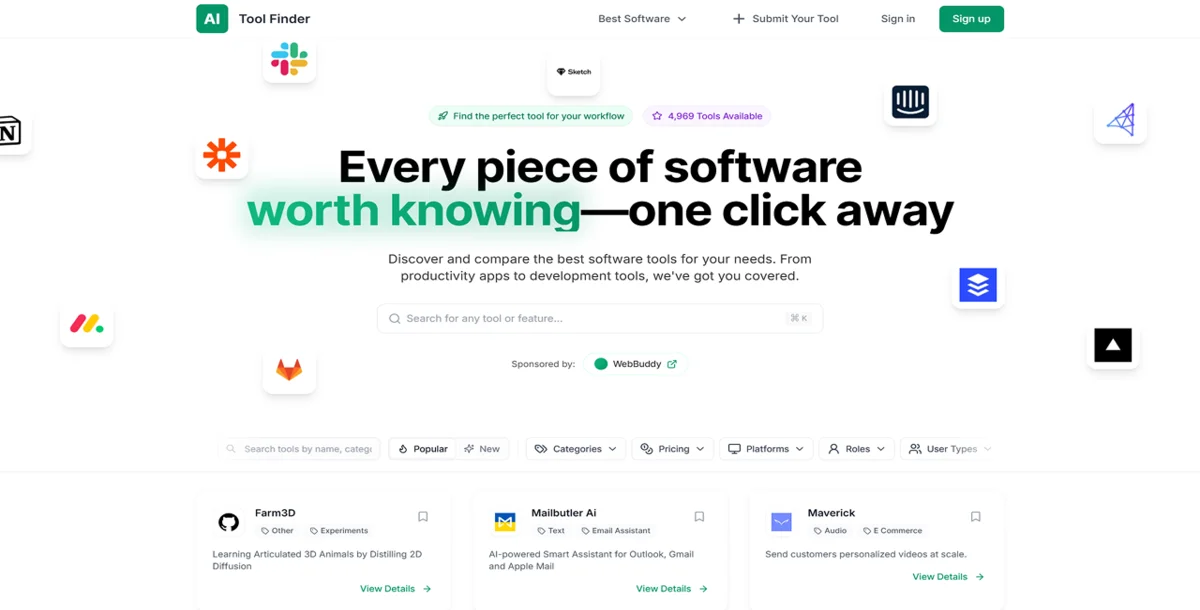 AI Tools Finder v1.8.0 – Platform Direktori & Marketplace Tools AI Berbasis Web