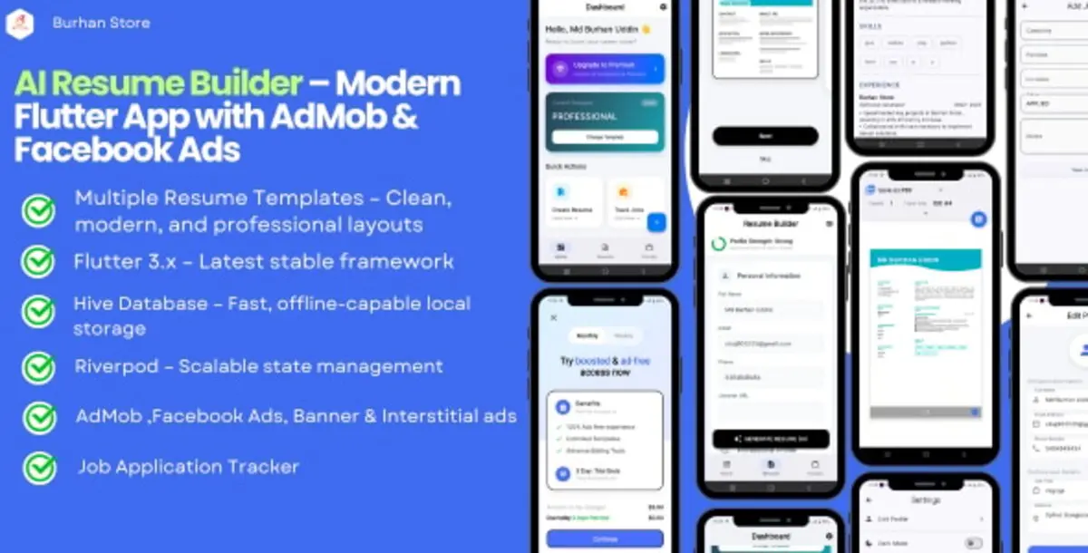 Smart Resume Creator & Job Application Tracker 1.0 – Aplikasi Flutter AI Resume Builder