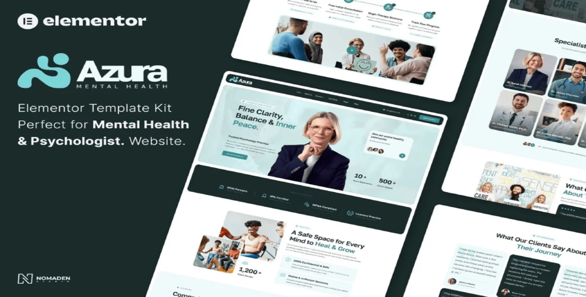 Azura – Psychology & Mental Health Elementor Template Kit