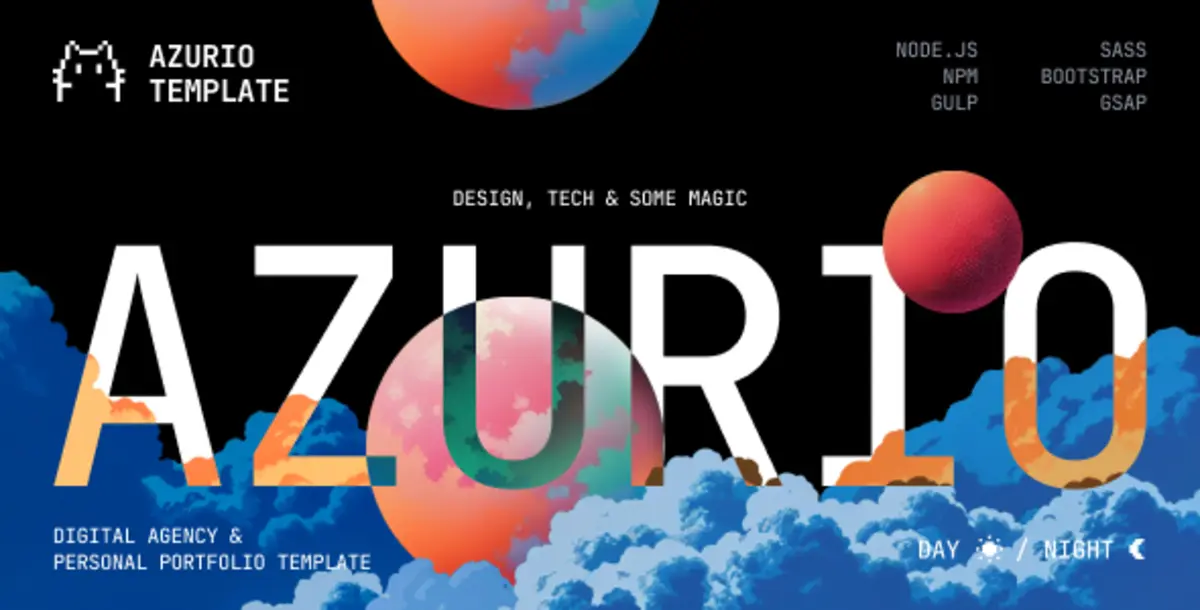 Azurio – Template HTML Digital Agency & Personal Portfolio Modern
