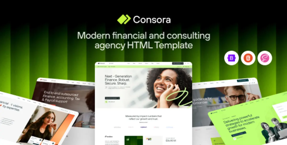 Consora – Template HTML Business Finance & Consulting untuk Perusahaan & Agency Profesional