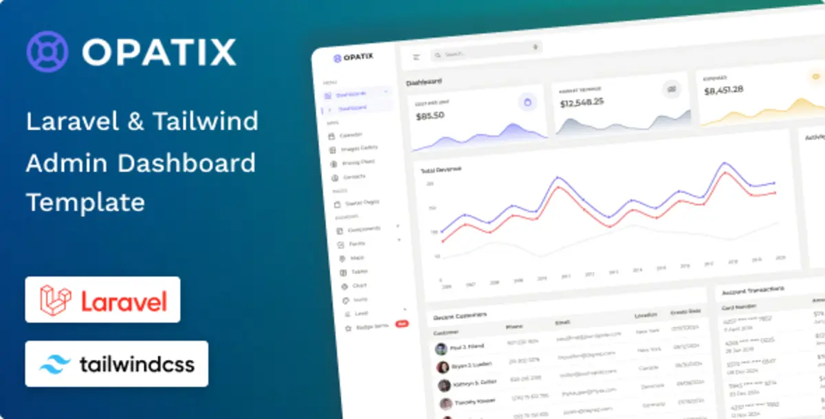 Opatix – Template Admin Dashboard Laravel 13 & Tailwind CSS 4 untuk SaaS, CRM & Web Application