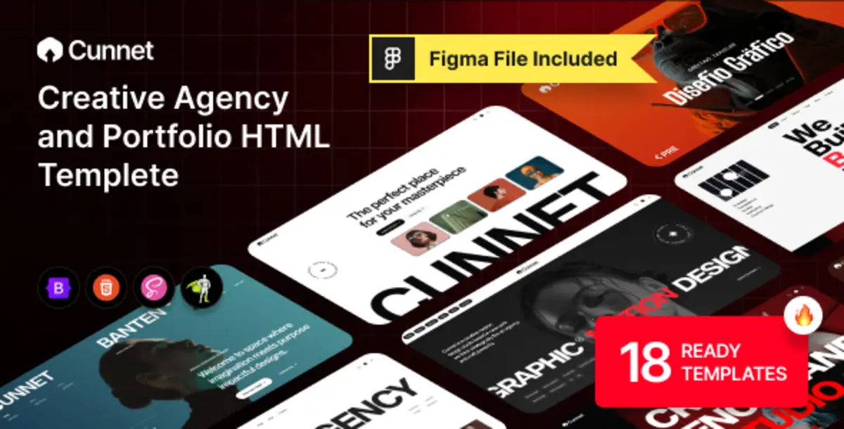 Cunnet 1.0.2 – Template HTML Creative Agency & Portfolio Modern