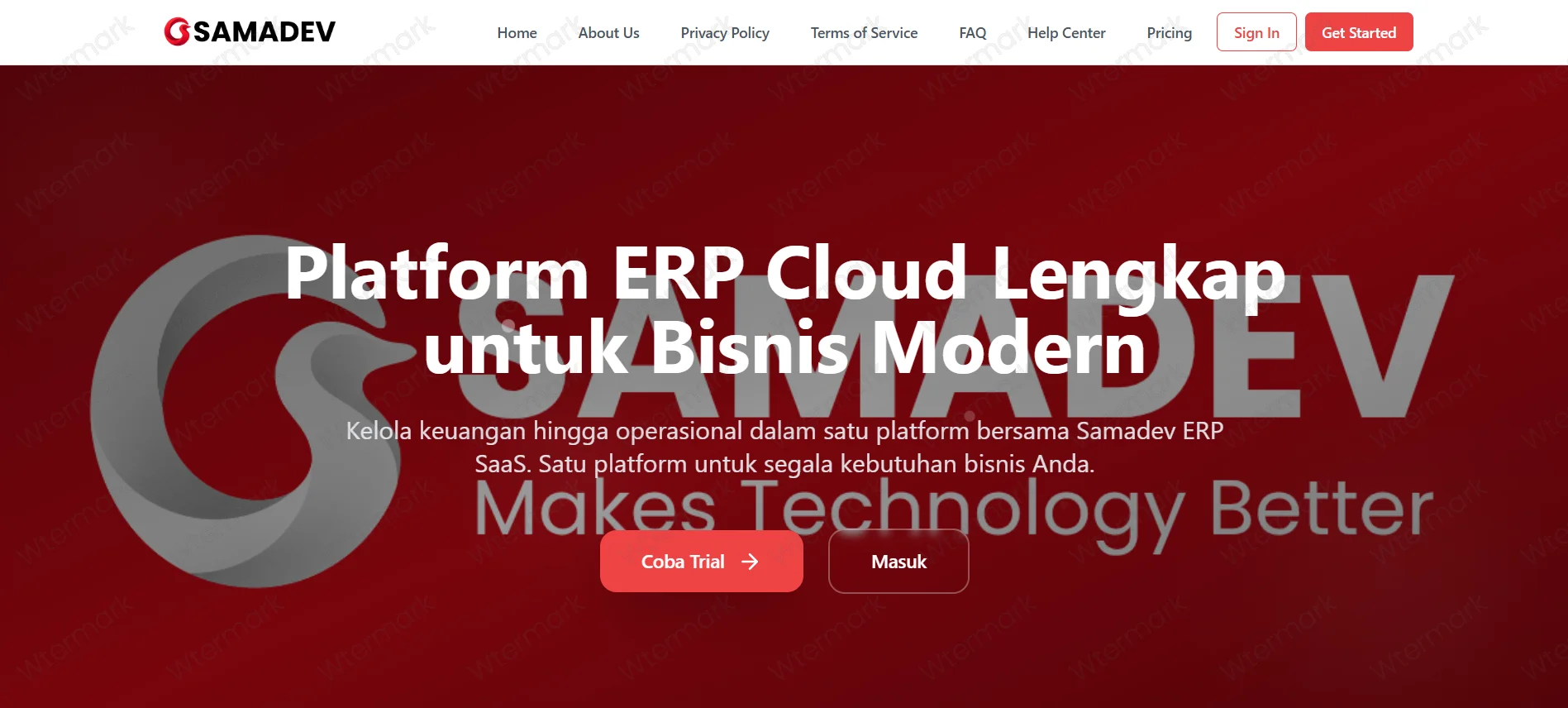 Samadev ERP SaaS - Solusi Manajemen Bisnis Terintegrasi untuk Perusahaan